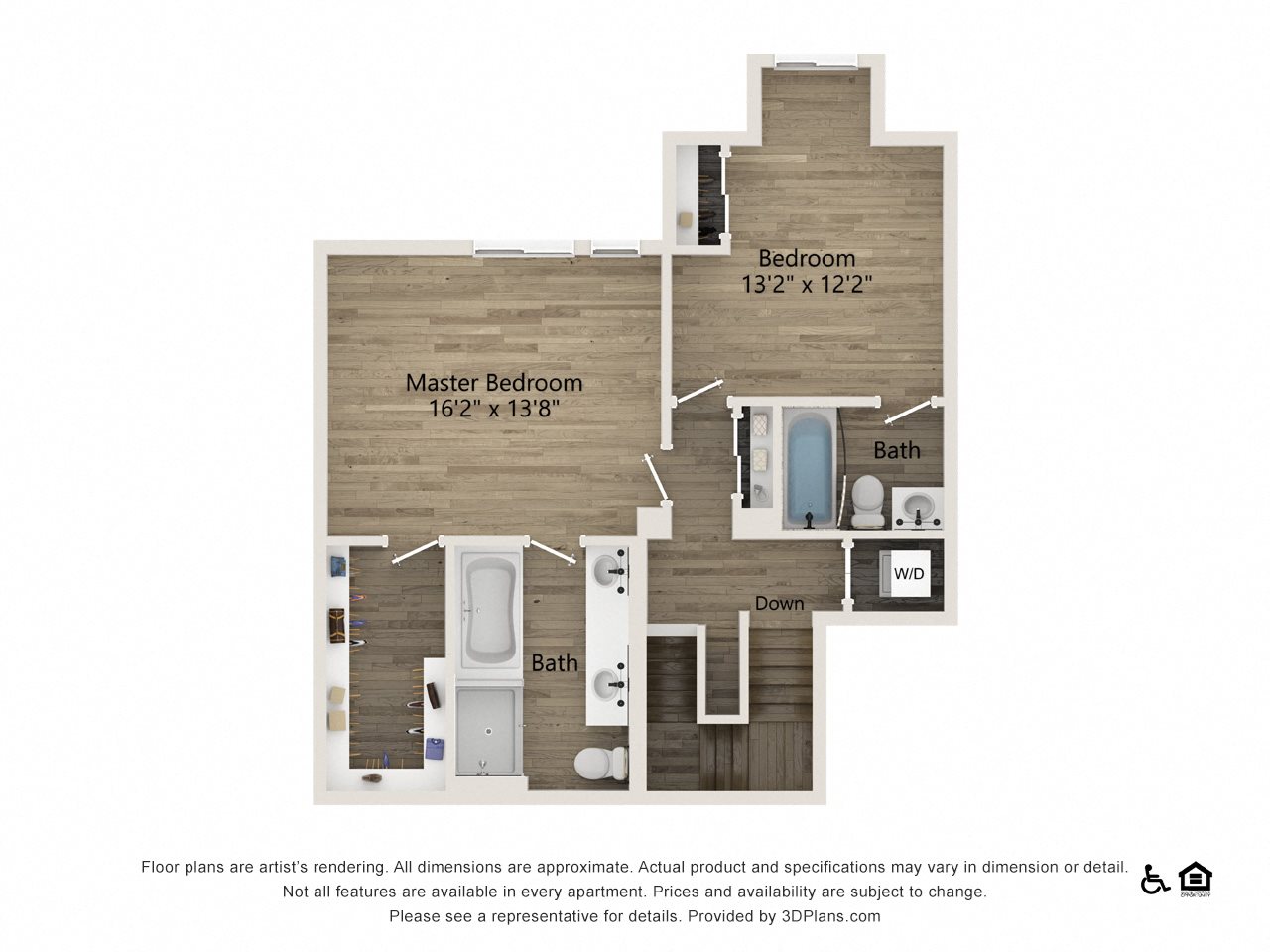 three bedroom three bath townhome 1906 SF